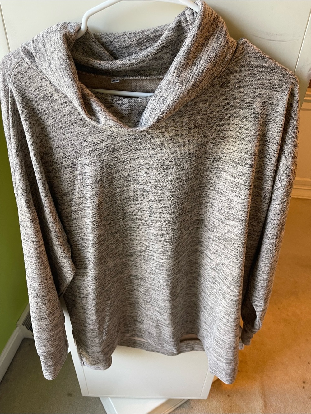 Amazon Women's Marled Taupe Cowl Neck Sweater